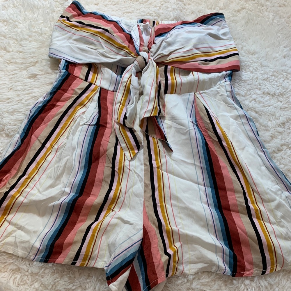 BAILEY BLUE STRAPLESS ROMPER